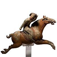 Chinese Tang Terracotta Polo Player Pair