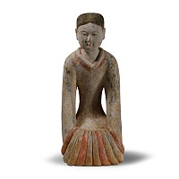 Large Chinese Han Terracotta Kneeling Figure