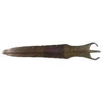 North-West Persian Bronze Short Sword with Integral Grip and Horns