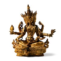 Sino-Tibetan Gilt Bronze Bodhisattva Statue