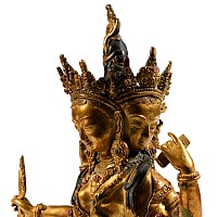 Sino-Tibetan Gilt Bronze Bodhisattva Statue