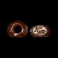 Sassanian Carnelian Stamp Seal with Stag and Inscription