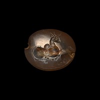 Graeco-Parthian Grey Chalcedony Stamp Seal with Horse