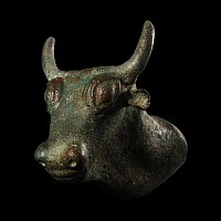 Western Asiatic Bronze Rhyton Bull Head
