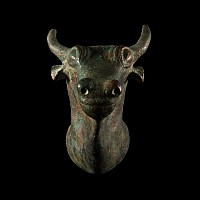 Western Asiatic Bronze Rhyton Bull Head