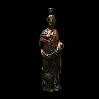 Roman Bronze Isis-Fortuna Lar Statuette