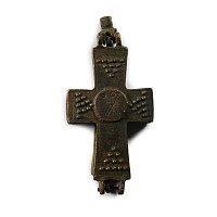 Byzantine Style Reliquary Cross Pendant