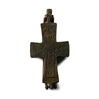 Byzantine Style Reliquary Cross Pendant