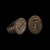 Greek Silver Ring with the Goddess Artemis Standing