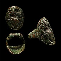 Large Luristan Bronze Ring with Animals