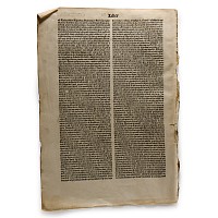 Medieval Printed Paper Bible Page by Johann Grüninger