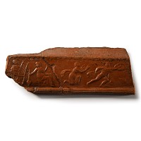 Roman Redware Pottery Sherd with Achilles and Thetis