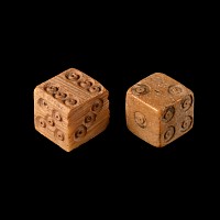 Roman Bone Gaming Dice Pair