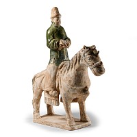 Chinese Ming Terracotta Attendant on Horseback
