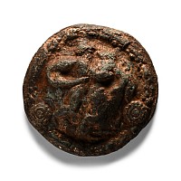Roman Gilt Bronze Phalera with Theseus and the Minotaur
