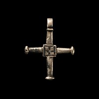 Medieval Silver Cross Pendant with Niello Inlay