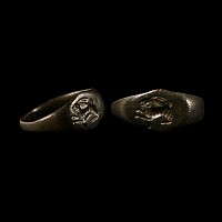 Roman Bronze Ring with Rabbit
