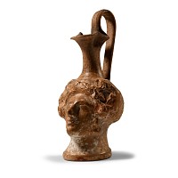 Greek Canosan Terracotta Oinochoe with Face
