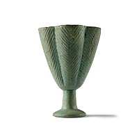 Egyptian Blue-Glazed Faience White Lotus Chalice