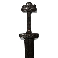 Viking Sword with Inlaid Cross and Orb Mark