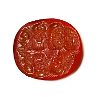 Roman Carnelian Gemstone with Theatre Masks