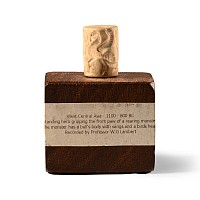 Central Asian Chert Cylinder Seal with Hero and Monster