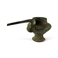Large Amlash Bronze Spouted Libation Vessel