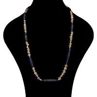 Bactrian Lapis Lazuli Spiral and Rock Crystal Bead Necklace