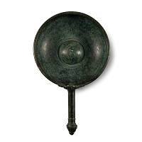 Roman Bronze Patera with Lion Head Handle