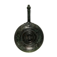 Roman Bronze Patera with Lion Head Handle