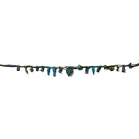 Egyptian Faience Bead Necklace String with Amulets