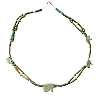 Egyptian Faience Bead Necklace String with Wedjat Eyes