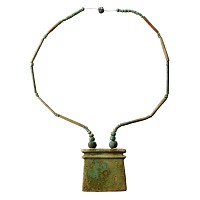Egyptian Faience Bead Necklace String with Pectoral