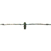 Egyptian Faience Bead Necklace String with Large Bes Amulet