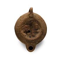 Roman Terracotta Oil Lamp with Lion