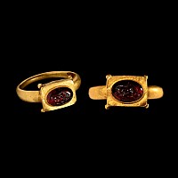 Roman Horse Gemstone in Gold Ring
