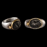 Sassanian Silver Ring with Animal Gemstone