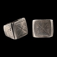 Medieval Silver Ring with Hourglass
