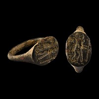 Western Asiatic Bronze Ring with Victory