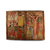 Ethiopian Diptych with Passion and Resurrection of Christ