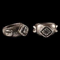 Western Asiatic Silver Ring with Quatrefoil Bezel