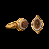 Roman Sardonyx Snake Gemstone in Medieval Gold Ring