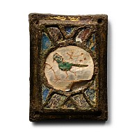 Byzantine Bronze Plaque with Bird Inlay