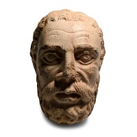 Medieval Romanesque Marble Head of a Saint