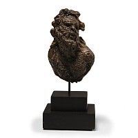 Roman Bronze Head of Silenus Applique