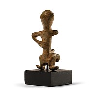 Western Asiatic Bronze Sitting Statuette of a Demon