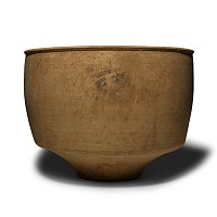 Large Western Asiatic Buff Ware Footed Storage Jar