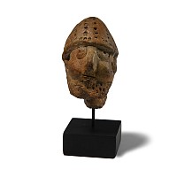Cypriot Terracotta Head of a Warrior