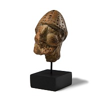 Cypriot Terracotta Head of a Warrior