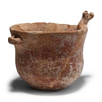 Cypriot Terracotta Vessel with Bull's Head on Rim